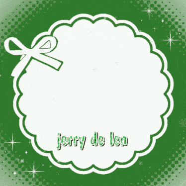 a picture of jerry de len with a green border