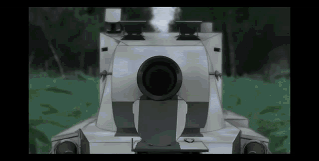 a cartoon drawing of a tank with a large cannon on the front