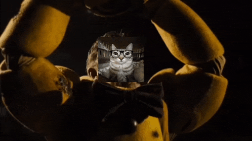 a stuffed animal with a picture of a cat on it and the words i always come back