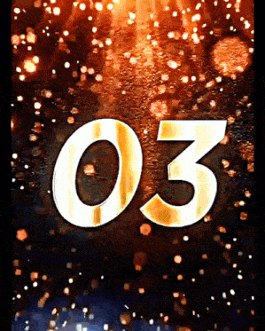 the number 03 is displayed on a black background