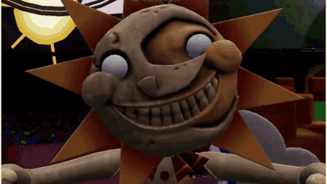 a sun with a big smile on its face