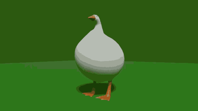 a 3d model of a duck with orange feet