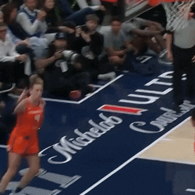 a basketball game is being played on a court sponsored by michelle county