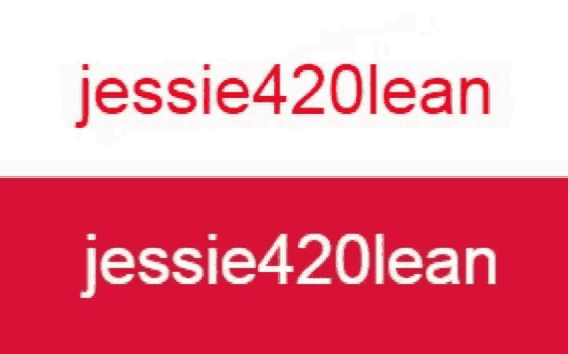 the name jessie420lean is on a white and red background