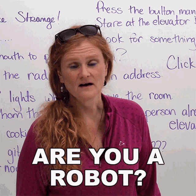 Are You A Robot Ronnie GIF - Are You A Robot Ronnie Engvid GIFs
