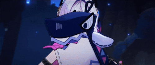 a girl in a video game is holding a shark