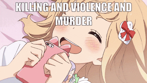 a picture of a girl with the words killing and violence and murder on the bottom