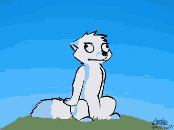 a cartoon drawing of a wolf with the word yip written on it