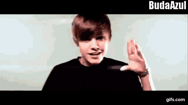 a gif of justin bieber is being displayed on a website called budaazul