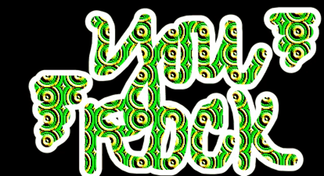 a green and white logo that says you rock on a black background