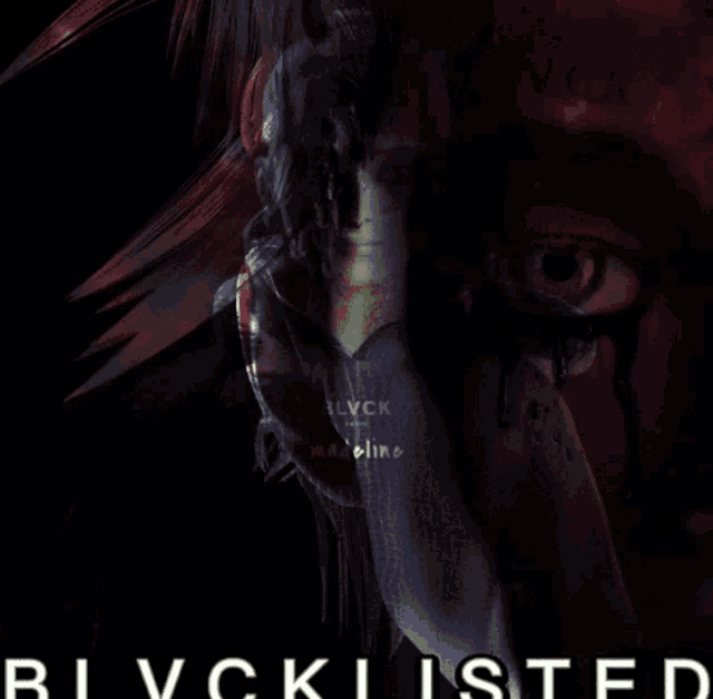 a poster for blvcklisted shows a woman 's face in the dark