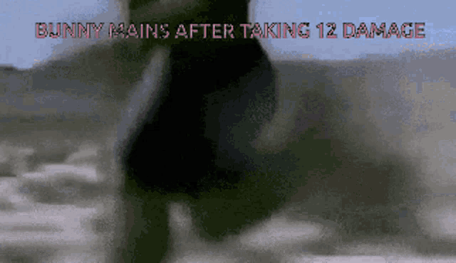 bunny mains after taking 12 damage is written on a screen