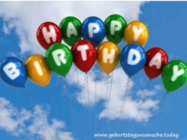 a bunch of colorful balloons with the words happy birthday on them