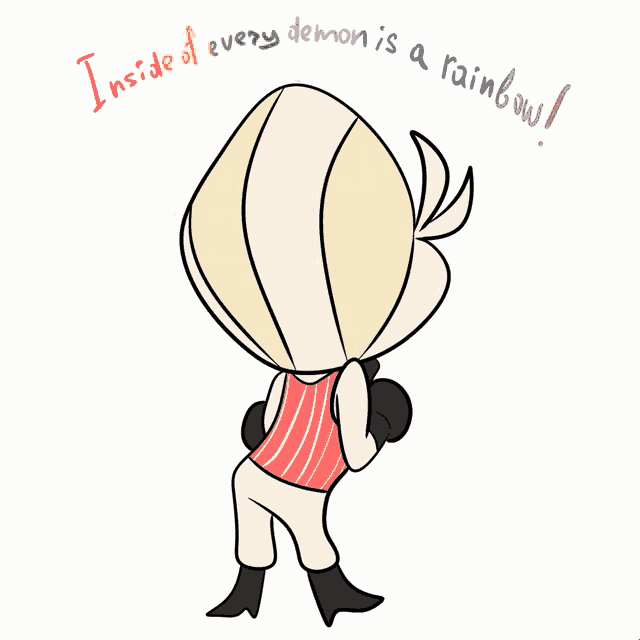a drawing of a person with the words inside of every demon is a rainbow written on it