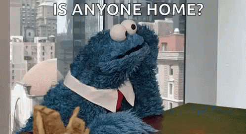 Cookie Monster Is Anyone Home GIF - Cookie Monster Is Anyone Home Waiting GIFs