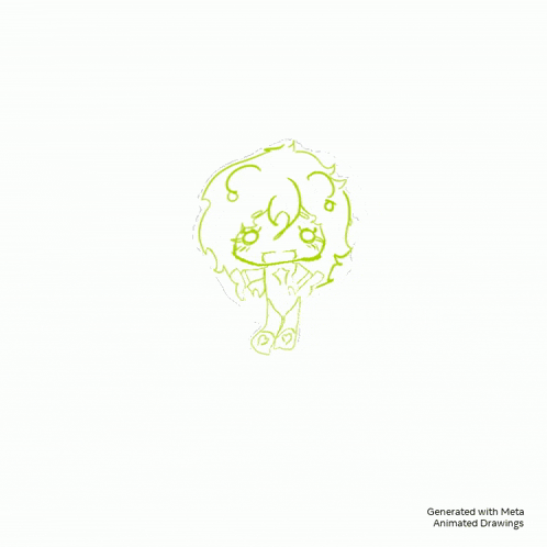it looks like a drawing of a person with a green haircut and a green shirt .