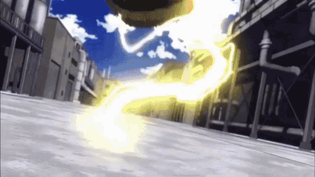 a person is flying through the air with a lightning bolt coming out of their mouth