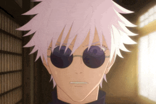 a close up of a person wearing sunglasses and white hair