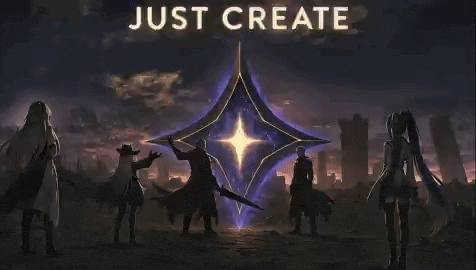 a group of people standing next to each other in front of a large star .