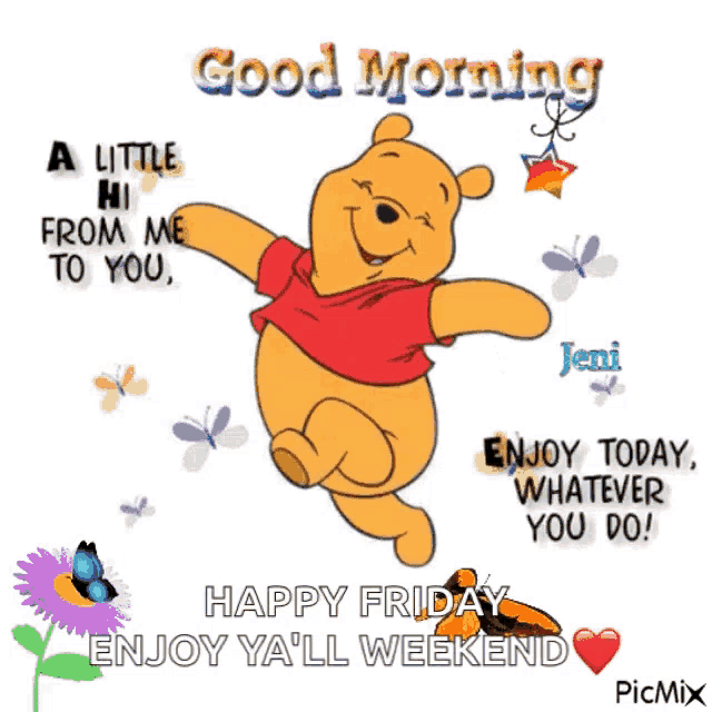 a picture of winnie the pooh saying good morning