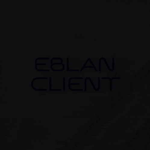 a logo for eblan client is displayed on a white background