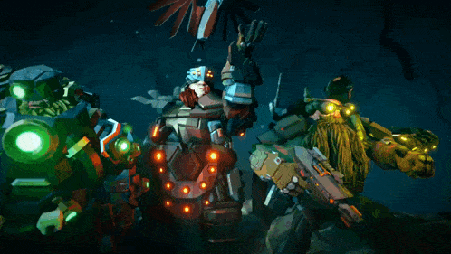 a video game character with a green light on his head