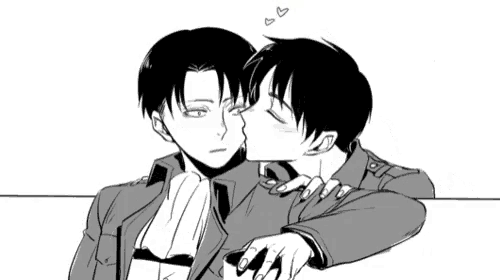 a black and white drawing of a couple kissing