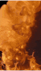 a close up of a fire with smoke coming out of it on a dark background .