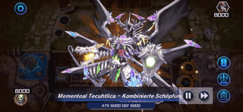 a screenshot of a video game that says mementoal tecuatlica atk 5000 def 5000
