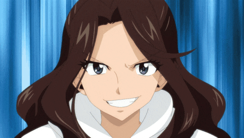 a close up of a cartoon character with brown hair