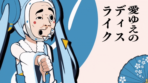a cartoon drawing of a person wearing a mask and giving a thumbs down sign