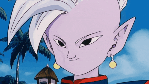a close up of a cartoon character 's face with a blue sky in the background