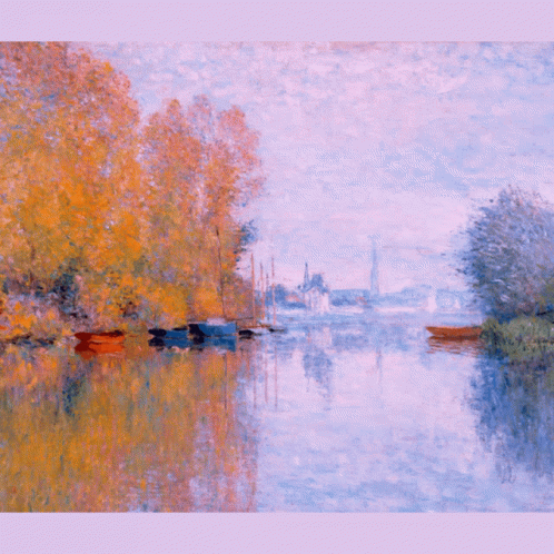 Claude Monet Automne Sur La Seine Argenteuil GIF - Claude Monet Automne Sur La Seine Argenteuil GIFs