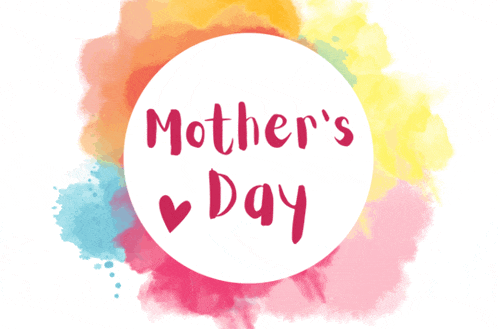 a white circle with the words mother 's day inside