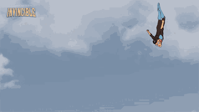 a poster for invincible shows a woman standing in front of a cloudy sky and the words thanks