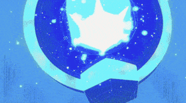 a blue circle with a white star in the center