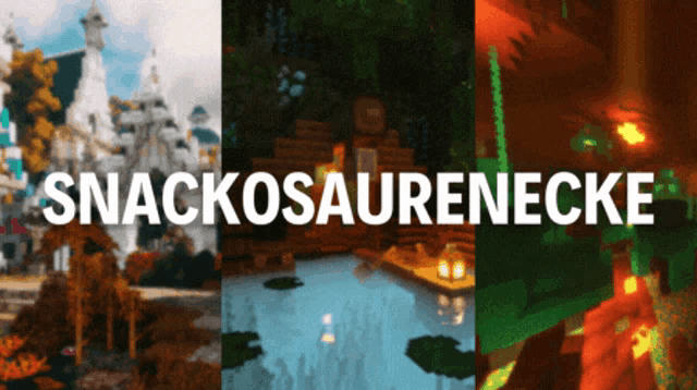 a collage of images with the words snackosaurenecke at the top