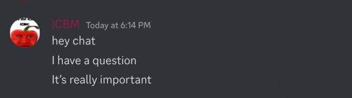 a screenshot of a discord conversation between icbm and someone else