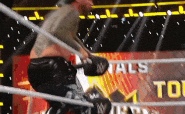 a wrestling ring with the word als on the wall