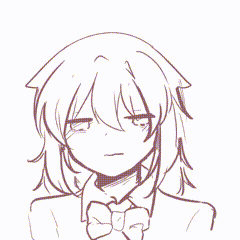 a drawing of a girl with cat ears and a bow tie .
