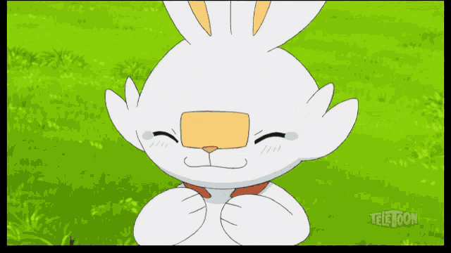 a cartoon of a rabbit with the word teletoon on the bottom left
