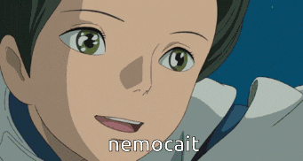 a close up of a person 's face with the words nemocailt written below it