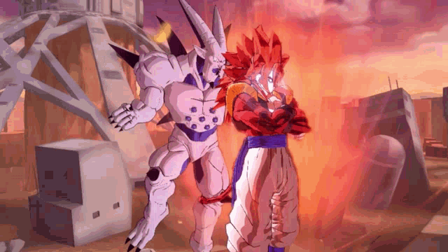 a cartoon character standing next to another cartoon character