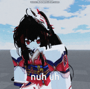 a video of a girl with the words nuh uh on the bottom right
