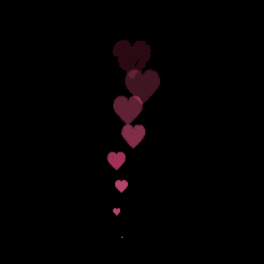 the hearts are floating in the air on a black background .