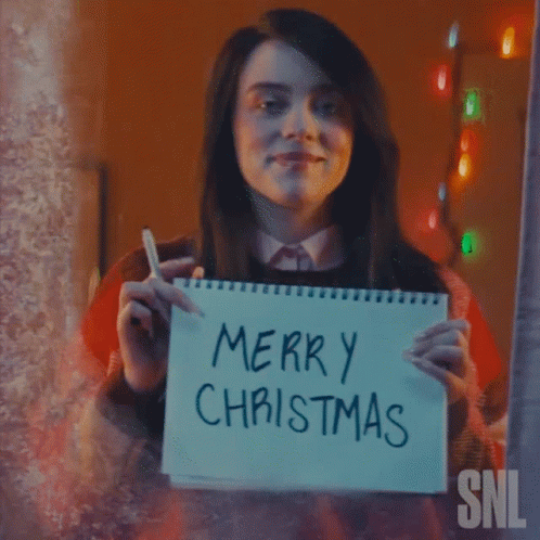 Merry Christmas Billie Eilish GIF - Merry Christmas Billie Eilish Saturday Night Live GIFs