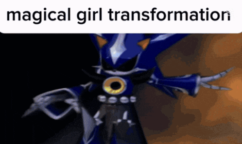 a picture of a cartoon character with the words magical girl transformation below it