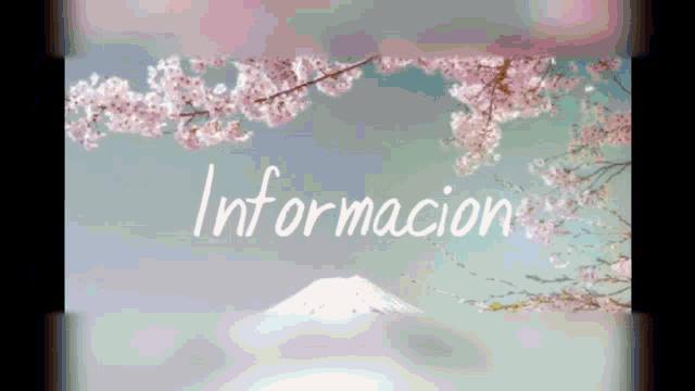 a picture of a mountain and flowers with the word informacion in white