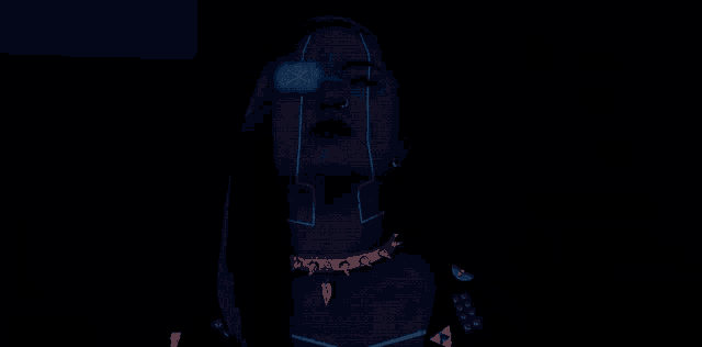a drawing of a person with a necklace on