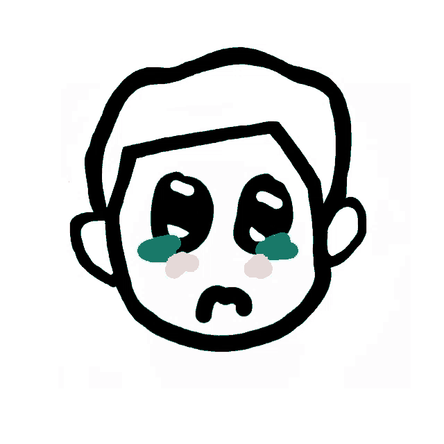a drawing of a man 's face with tears on his face